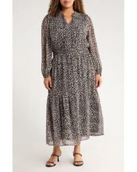 Gibsonlook - The Leyla Print Smocked Long Sleeve Maxi Dress - Lyst