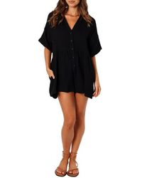 Petal & Pup - Winny Crinkle Cotton Romper - Lyst