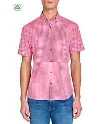 Con.struct - Slim Fit Mini Check Recycled 4-Way Stretch Performance Short Sleeve Shirt - Lyst