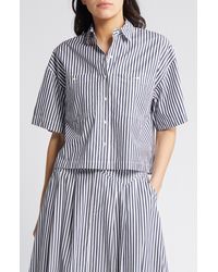 The Great - The Atlas Stripe Cotton Button-up Shirt - Lyst