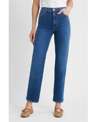 FRAME - Pixie Le Sleek Straight High Waist Ankle Straight Leg Jeans - Lyst