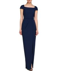 Kay Unger - Anastasia Cap Sleeve Column Gown - Lyst