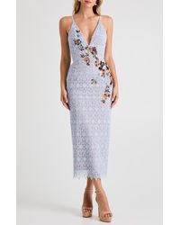 HELSI - Martine Floral Appliqué Lace Midi Cocktail Dress - Lyst