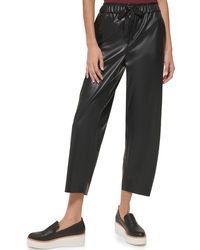DKNY - Butter Faux Leather Crop Pants - Lyst