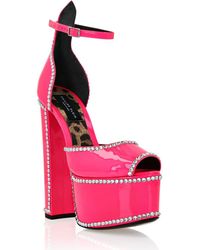 Philipp Plein - Patent Leather Platform Sandals Hi-Heels - Lyst