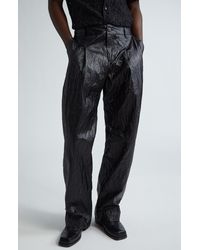 Eckhaus Latta - Crinkled Faux Leather Trousers - Lyst
