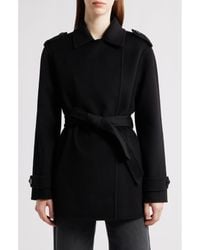 Michael Kors - Double Face Wool Blend Crop Trench Coat - Lyst