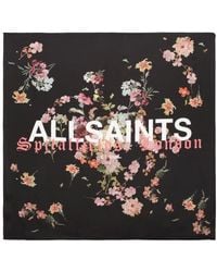 AllSaints - Valen Etta Square Silk Twill Scarf - Lyst