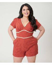 Unique Vintage - Plus Size 1940S Waistband Romper - Lyst