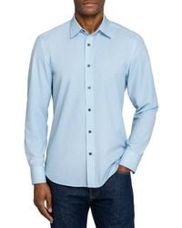 Con.struct - Slim Fit Diamond Geo Woven Long Sleeve Basic Shirt - Lyst