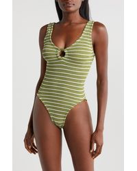Hunza G - Celine Stripe Seersucker One-piece Swimsuit - Lyst