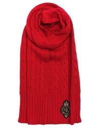 Ralph Lauren - Cable Crest Patch Scarf - Lyst