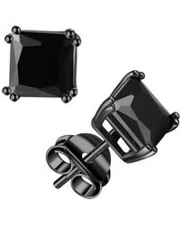 Donatello Gian - Sterling Rhodium Plated Square Studs - Lyst