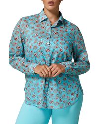 Marina Rinaldi - Yana Paisley Cotton Button-up Shirt - Lyst