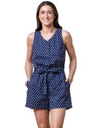 Hope & Henry - Sleeveless Linen Button Front Romper - Lyst