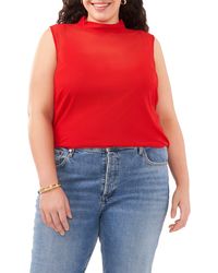 Vince Camuto - Sleeveless Mock Neck Mesh Top - Lyst