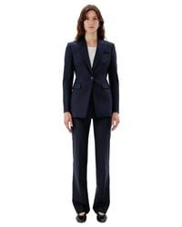 Another Tomorrow - Merino Wool Single-Button Blazer - Lyst