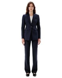 Another Tomorrow - Merino Wool Single-Button Blazer - Lyst