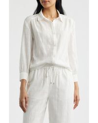 Bernardo - Balloon Sleeve Button-Up Shirt - Lyst