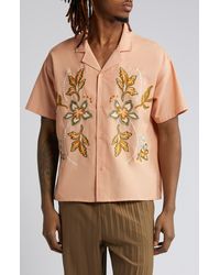 Native Youth - Embroidered Linen & Cotton Camp Shirt - Lyst