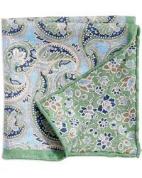 Edward Armah - Paisley & Floral Prints Reversible Silk Pocket Square - Lyst