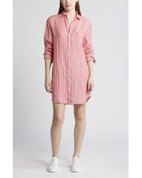 Frank & Eileen - Mary Stripe Long Sleeve Linen Shirtdress - Lyst
