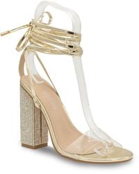 Touch Ups - Silver Ankle Wrap Sandal - Lyst