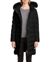 Herno Long Hooded Down Puffer Coat With Genuine Fox Fur Trim - Black