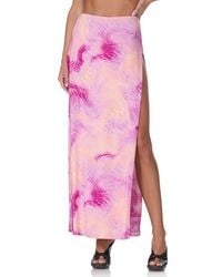 AFRM - Tempest Snakeskin Print Side Slit Maxi Skirt - Lyst