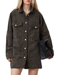 AllSaints - Faye Long Sleeve Shacket Minidress - Lyst