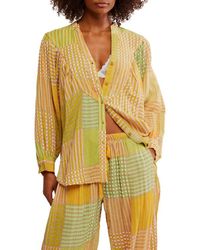 Free People - Night After Night Cotton Button-Up Pajama Shirt - Lyst