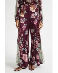 CAMILLA - Flared Silk Satin Lace-Up Pants - Lyst