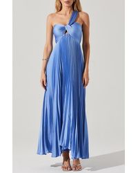 Astr - Rasya Pleated One-Shoulder Maxi Dress - Lyst