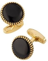 Link Up - Round Cufflinks With Texture Border - Lyst