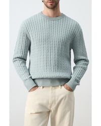 Mango - Crewneck Cable Stitch Sweater - Lyst