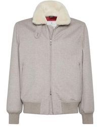 Brunello Cucinelli - Cashmere Beaver Bomber Jacket - Lyst