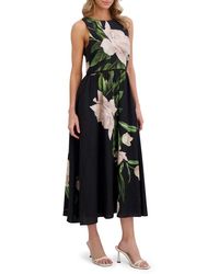 Ted Baker - Floral Sleeveless Linen Fit & Flare Dress - Lyst
