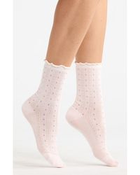 Casa Clara - Margot Pointelle Crew Socks - Lyst