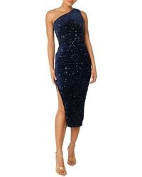 Petal & Pup - Kiki One Shoulder Sequin Midi Dress - Lyst