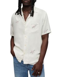 AllSaints - Bow Short Sleeve Button-up Shirt - Lyst