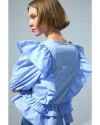 H&M - Poplin Wrap Blouse - Lyst