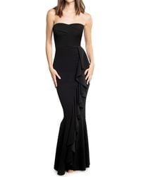 Dress the Population - Paris Ruffle Strapless Mermaid Gown - Lyst
