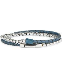 Jonas Studio - Braided Leather & Chain Double Wrap Bracelet - Lyst