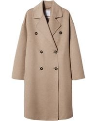 Mango - Oversize Double Breasted Wool Blend Coat - Lyst