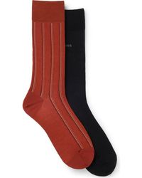 BOSS - Assorted 2-Pack Solid & Stripe Cotton Blend Socks - Lyst