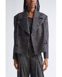 Dolce & Gabbana - Stripe Double Breasted Wool Blend Crop Jacket - Lyst