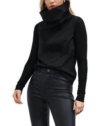 MARCELLA - Atlantic Turtleneck Mixed Media Top - Lyst