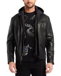 Robert Graham - Cedro Leather Moto Jacket With Removable Quilted Bib - Lyst