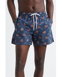 Drake's - Bathers Print Drawstring Swim Trunks - Lyst