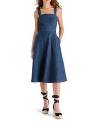 Steve Madden - Dolly Denim Fit & Flare Midi Dress - Lyst